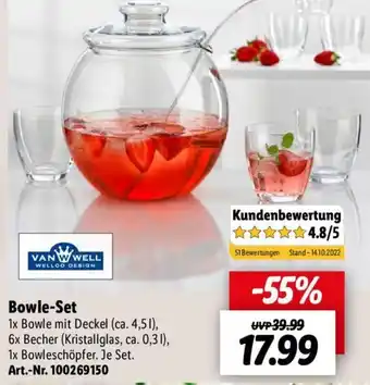 Lidl Van Well Bowle Set Angebot