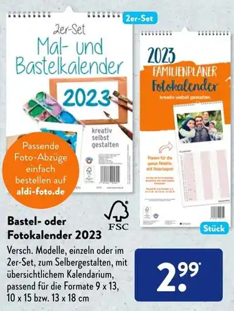 Aldi Süd Bastel oder Fotokalender 2023 Angebot