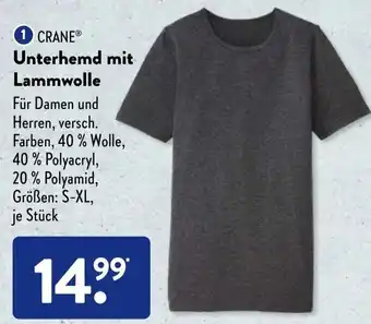 Aldi Süd Crane Unterhemd mit Lammwolle Angebot