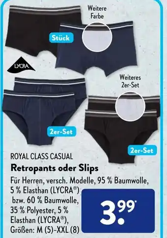 Aldi Süd Royal Class Casual Retropants oder Slips Angebot