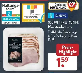 Aldi Süd Gourmet Finest Cuisine Krustenbraten 120 g Packung Angebot