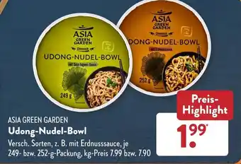 Aldi Süd Asia Green Garden Udong Nudel Bowl 249-252 g Packung Angebot