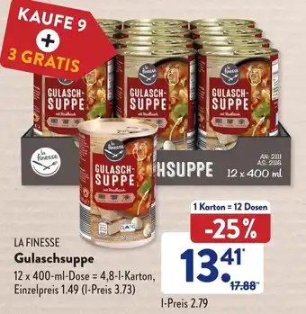 Aldi Süd La Finesse Gulaschsuppe 12x400 ml Dose Angebot