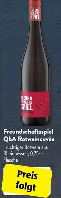 Aldi Süd Freundschaftsspiel QbA Rotweincuvée 0,75 L Flasche Angebot