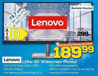 Euronics XXL Lenovo l29w-30 widescreen-monitor Angebot