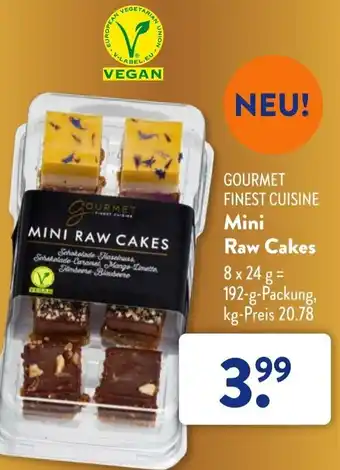 Aldi Süd Gourmet Finest Cuisine Mini Raw Cakes 192 g Packung Angebot