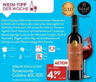 Aldi Nord Domaine Ségala Le Haut Rotweincuvée Corbières AOC 2020 Angebot