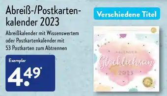 Aldi Nord Abreiß/Postkartenkalender 2023 Angebot