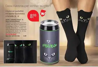 Weltbild Socke „schwarze katze“ in dose, nachtleuchtend Angebot