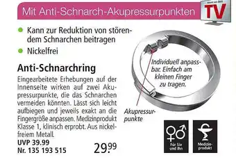 Weltbild Anti-schnarchring Angebot