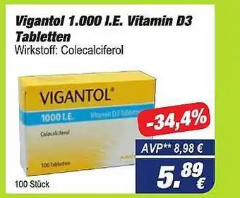 Easy Apotheke Vigantol 1.000 ie vitamin d3 tabletten Angebot