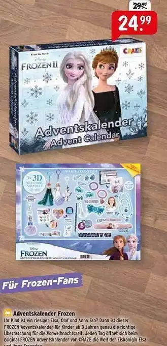 Raiffeisen Markt Adventskalender frozen Angebot