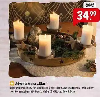 Raiffeisen Markt Adventskranz „star“ Angebot