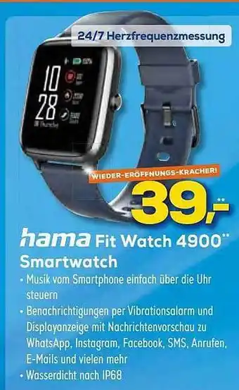 Euronics XXL Hama fit watch 4900 smartwatch Angebot