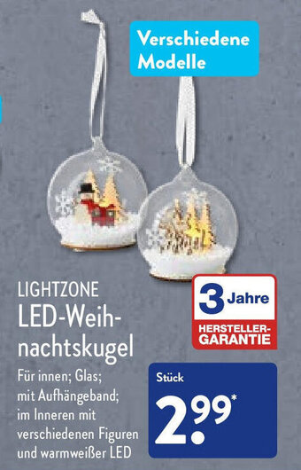 Aldi Nord Lightzone LED Weihnachtskugel Angebot