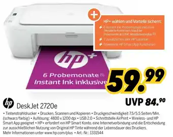 MEDIMAX hp DeskJet 2720e Angebot