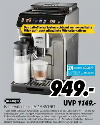 MEDIMAX DēLonghi Kaffeevollautomat ECAM 450.76.T Angebot