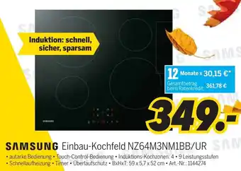 MEDIMAX Samsung Einbau Kochfeld NZ64M3NM1BB/UR Angebot