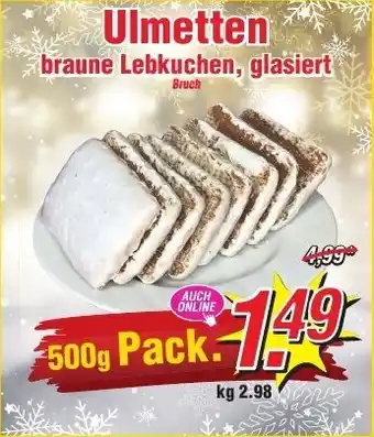 Wiglo Wunderland Ulmetten braune Lebkuchen, glasiert 500 g Pack. Angebot