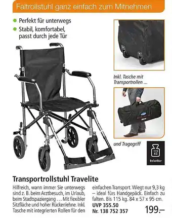 Weltbild Transportrollstuhl travelite Angebot