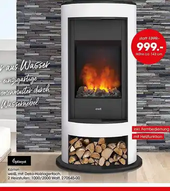 Möbel Martin Optimyst kamin weiß, mit deko-holzlagerfach Angebot