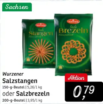 KONSUM Wurzener Salzstangen 150 g oder Salzbrezeln 200 g Beutel Angebot