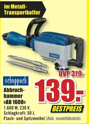 B1 Discount Baumarkt Scheppach Abbruchhammer AB 1600 Angebot