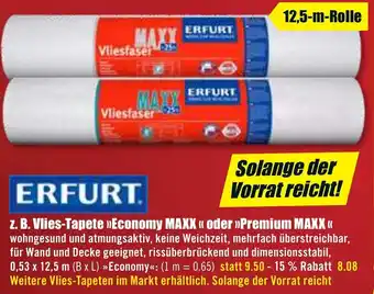 B1 Discount Baumarkt Erfurt Vlies Tapete ,,Economy Maxx" oder ,,Premium Maxx" Angebot