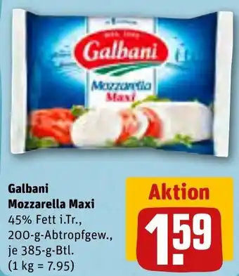 REWE Galbani Mozzarella Maxi  385 g Btl. Angebot