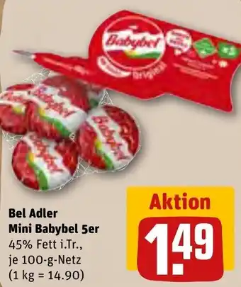 REWE Bel Adler Mini Babybel 5er, 100 g Netz Angebot