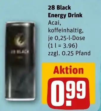 REWE 28 Black Energy Drink 0,25 L Dose Angebot