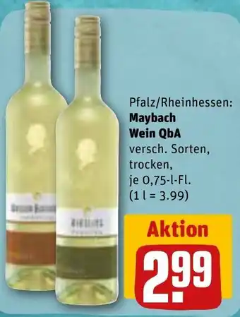 REWE Maybach Wein QbA 0,75 L-Fl. Angebot