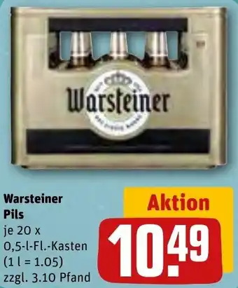 REWE Warsteiner Pils 20x0,5 L-Fl. Kasten Angebot