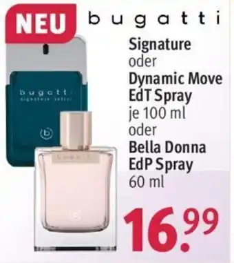 Rossmann Bugatti Signature oder Dynamic Move EdT Spray 100 ml oder Bella Donna EdP Spray 60 ml Angebot