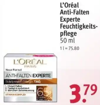 Rossmann L'Oréal Anti Falten Experte Feuchtigkeitspflege 50 ml Angebot