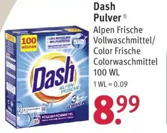 Rossmann Dash Pulver 100 WL Angebot