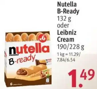 Rossmann Nutell B-Ready 132 g oder Leibniz Cream 190/228 g Angebot