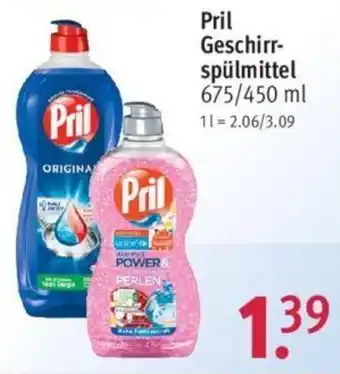 Rossmann Pril Geschirrspülmittel 675/450 ml Angebot