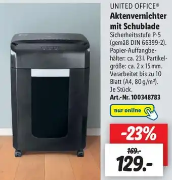 Lidl United Office Aktenvernichter mit Schublade Angebot