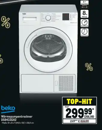 METRO Beko wärmepumpentrockner ds8433gx0 Angebot