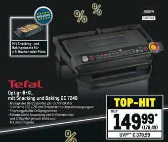 METRO Tefal optigrill+xl mit snacking und baking gc 7248 Angebot