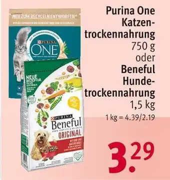 Rossmann Purina one katzentrockennahrung oder hundetrockennahrung Angebot