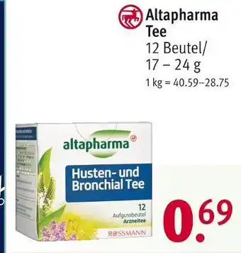 Rossmann Altapharma tee Angebot