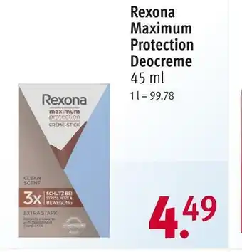 Rossmann Rexona deocreme Angebot