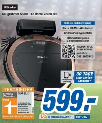 Expert Bening Miele Saugroboter Scout RX3 Home Vision HD Angebot