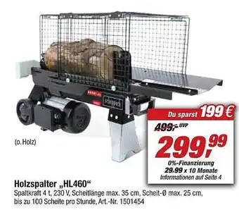 toom Baumarkt Scheppach holzspalter „hl460“ Angebot