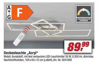 toom Baumarkt Deckenleuchte „acryl“ Angebot