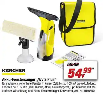 toom Baumarkt Kärcher akku-fenstersauger „wv 2 plus“ Angebot