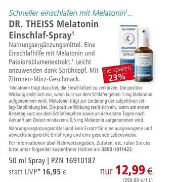 Apotal Dr. theiss melatonin einschlaf-spray Angebot