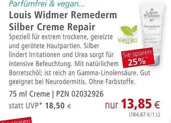 Apotal Louis widmer remederm silber creme repair Angebot